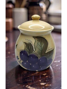 vintage hometrends "verdona" kitchen ceramic fruit theme cookie/storage containe